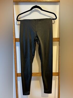 Black Faux Leather Aerie Leggings